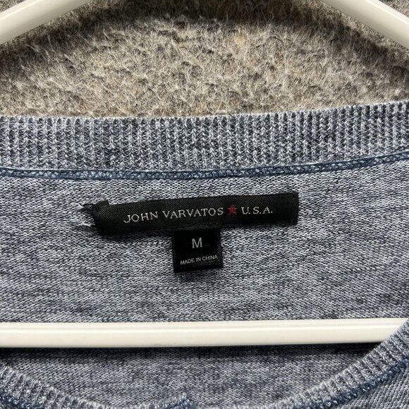 John Varvatos U.S.A. Henley Shirt Mens Medium Gray Long Sleeve Lightweight - Picture 8 of 10